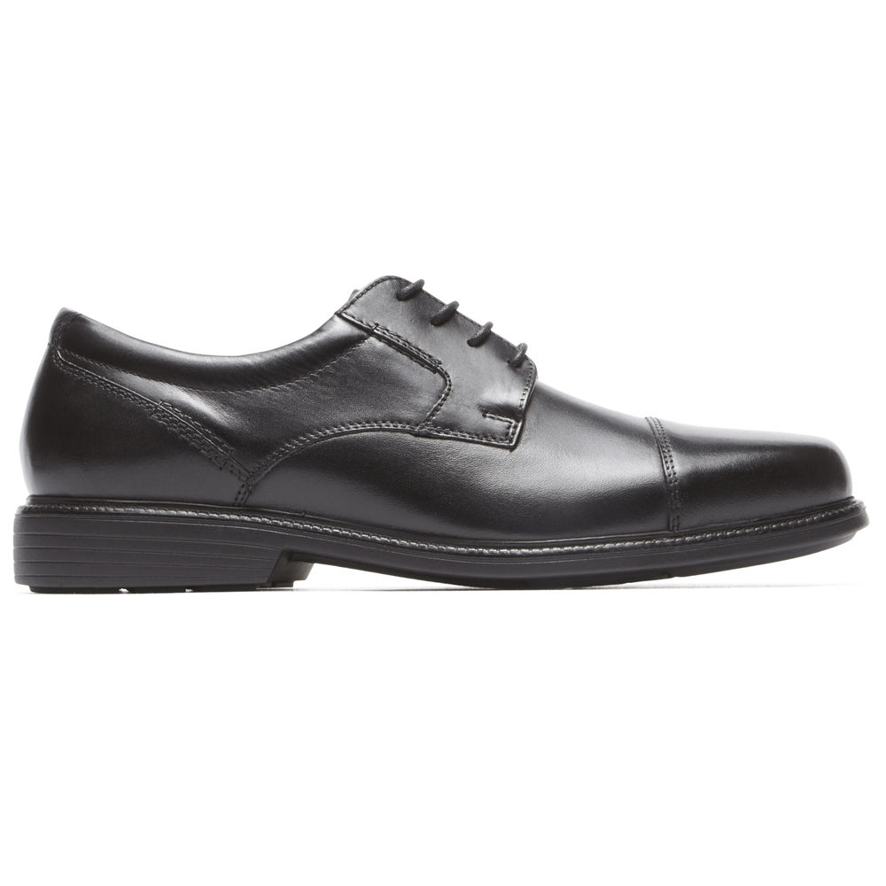 Rockport Mens Oxfords Black - Charles Road Cap Toe - UK 136-ZONJKI